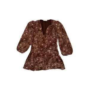 Abercrombie & Fitch Long-Sleeve Plunge Wrap Mini Dress Medium Petite Length